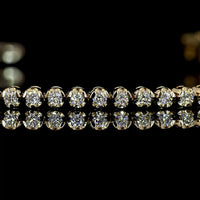 14K Yellow Gold Tennis Bracelet with 83 Bezel-Prong Set Round Lab Diamonds - 1.14 Carats Total Diamond Weight - Covaloro Fine Jewelry