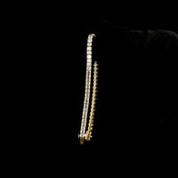 14K Yellow Gold Tennis Bracelet with 9.28 Carat Antique Cushion Cut Lab Diamonds - 58 Stones in Prong Settings - Covaloro Fine Jewelry