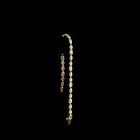14K Yellow Gold Tennis Bracelet with Alternating Emerald, Marquise, and Oval Cut Lab Diamonds - 5.25 Carats Total Diamond Weight - Covaloro Fine Jewelry