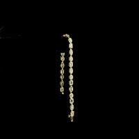14K Yellow Gold Tennis Bracelet with Alternating Marquise, Emerald, and Oval Lab-Grown Diamonds in East-West Bezel Settings - 7.37 Carats Total Diamond Weight - Covaloro Fine Jewelry