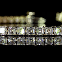 14K Yellow Gold Tennis Bracelet with Asscher Cut Lab Diamonds - 6.91 Carat Total Weight, 58 Stones (E-F Color, VS Clarity) - Covaloro Fine Jewelry