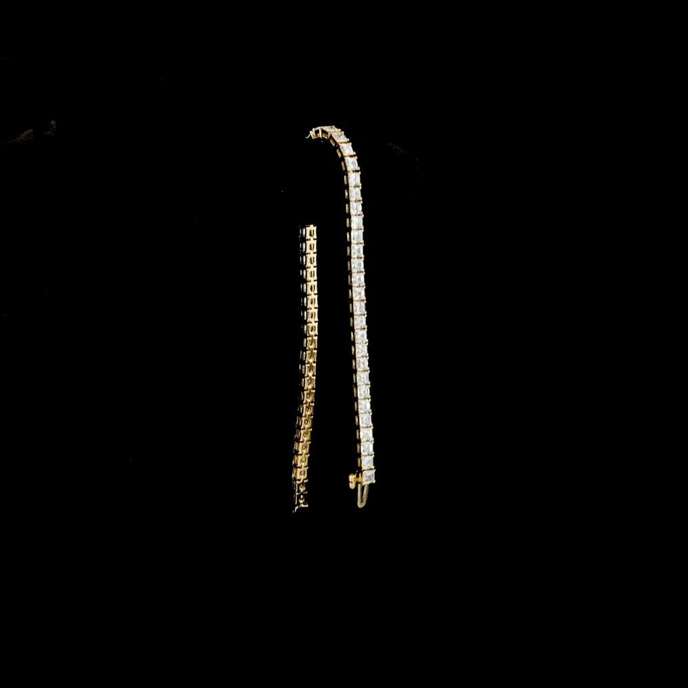 14K Yellow Gold Tennis Bracelet with Asscher Cut Lab Diamonds - 6.91 Carat Total Weight, 58 Stones (E-F Color, VS Clarity) - Covaloro Fine Jewelry