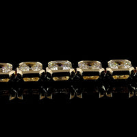 14K Yellow Gold Tennis Bracelet with Bezel Set Asscher Cut Lab Diamonds - 16.44 Carats Total Diamond Weight - Covaloro Fine Jewelry