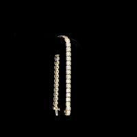 14K Yellow Gold Tennis Bracelet with Bezel Set Emerald Cut Lab Diamonds - 12.79 Carat Total Weight, 36 Stones - Covaloro Fine Jewelry