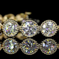 14K Yellow Gold Tennis Bracelet with Bezel-Set Round Brilliant Lab Diamonds - 19.37 Carat Total Weight - Covaloro Fine Jewelry