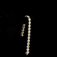 14K Yellow Gold Tennis Bracelet with Bezel-Set Round Brilliant Lab Diamonds - 19.37 Carat Total Weight - Covaloro Fine Jewelry