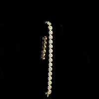 14K Yellow Gold Tennis Bracelet with Bezel Set Round Lab Diamonds - 14.69 Carat Total Diamond Weight, E-F Color VS Clarity, 27 Stones - Covaloro Fine Jewelry
