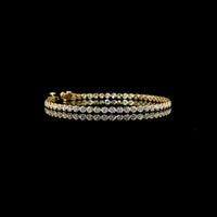 14K Yellow Gold Tennis Bracelet with Bezel Set Round Lab Grown Diamonds - 3.44 Carat Total Weight (55 Stones, E-F Color, VS Clarity) - Covaloro Fine Jewelry