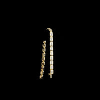 14K Yellow Gold Tennis Bracelet with East-West Bezel Set Emerald Cut Lab Diamonds - 15.74 Carat Total Diamond Weight - Covaloro Fine Jewelry