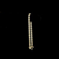 14K Yellow Gold Tennis Bracelet with East-West Bezel Set Emerald Cut Lab Diamonds - 3.86 Carat Total Weight, E-F Color, VS Clarity - Covaloro Fine Jewelry