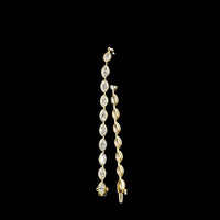 14K Yellow Gold Tennis Bracelet with East-West Bezel Set Marquise Cut Lab Diamonds - 6.58 Carat Total Weight - Covaloro Fine Jewelry