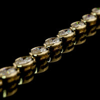 14K Yellow Gold Tennis Bracelet with East-West Bezel Set Marquise Lab Diamonds - 7.22 Carats Total Diamond Weight - Covaloro Fine Jewelry