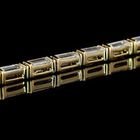 14K Yellow Gold Tennis Bracelet with East-West Half Bezel Set Baguette Lab Diamonds - 3.12 Carat Total Diamond Weight - Covaloro Fine Jewelry