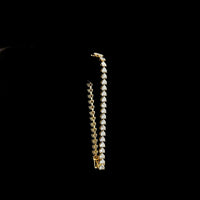 14K Yellow Gold Tennis Bracelet with East-West Heart Shape Lab Diamonds - 10.84 Carat Total Weight, E-F Color VS Clarity, 41 Stones - Covaloro Fine Jewelry