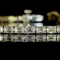 14K Yellow Gold Tennis Bracelet with East-West Set Emerald Cut Natural Diamonds - 5.41 Carat Total Weight, E-F Color, VS+ Clarity - Covaloro Fine Jewelry
