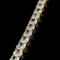 14K Yellow Gold Tennis Bracelet with East-West Set Oval Lab Diamonds (E-F VS1) - 7.34 Carat Total Weight - Covaloro Fine Jewelry