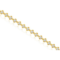 14K Yellow Gold Tennis Bracelet with Four-Prong Set Round Diamonds - 1.7 Carat Total Diamond Weight - Royal Jewelry