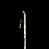 14K Yellow Gold Tennis Bracelet with Half Bezel Set Emerald Cut Lab Diamonds - 11.86 Carat Total Weight, 60 Stones E VS1 Quality - Covaloro Fine Jewelry