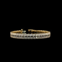 14K Yellow Gold Tennis Bracelet with North-South Pear Shape Lab Diamonds - 4.89 Total Carat Weight, E-F Color VS Clarity - Covaloro Fine Jewelry