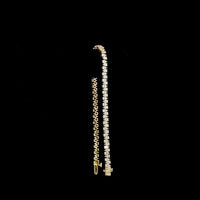14K Yellow Gold Tennis Bracelet with North-South Pear Shape Lab Diamonds - 4.89 Total Carat Weight, E-F Color VS Clarity - Covaloro Fine Jewelry