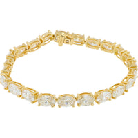 14K Yellow Gold Tennis Bracelet with Prong Set Lab Grown Diamonds - 15.75 Carat Total Diamond Weight