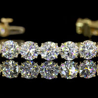 14K Yellow Gold Tennis Bracelet with Prong Set Round and Marquise Lab Diamonds - 15.24 Carats Total Diamond Weight - Covaloro Fine Jewelry