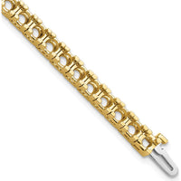 14K Yellow Gold Tennis Bracelet with Prong Set Round Diamonds - 4.1mm - 7" Length by Monteluci Fine Jewelry