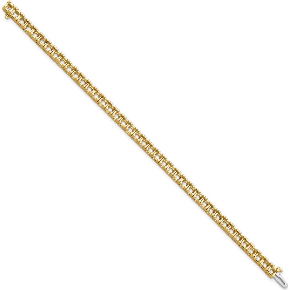 14K Yellow Gold Tennis Bracelet with Prong Set Round Diamonds - 4.1mm - 7" Length by Monteluci Fine Jewelry