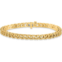 14K Yellow Gold Tennis Bracelet with Prong Set Round Diamonds - 4.1mm - 7" Length by Monteluci Fine Jewelry