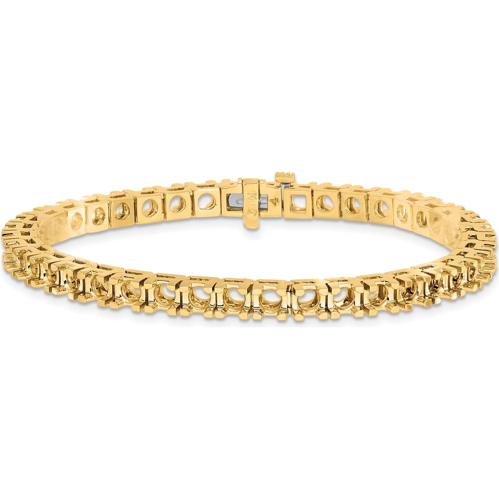 14K Yellow Gold Tennis Bracelet with Prong Set Round Diamonds - 4.1mm - 7" Length by Monteluci Fine Jewelry
