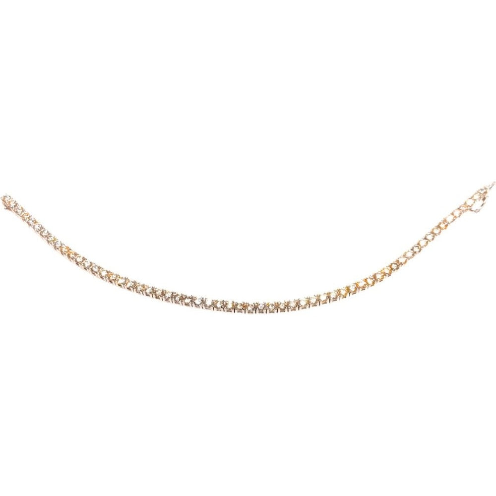14K Yellow Gold Tennis Bracelet with Prong Set Round Diamonds - 6.86 Carat Total Diamond Weight by Auriventus