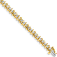 14K Yellow Gold Tennis Bracelet with Round Brilliant Diamonds - 3.31 Carat Total Diamond Weight by Monteluci Fine Jewelry