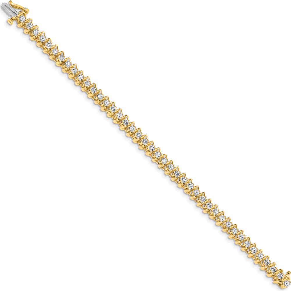 14K Yellow Gold Tennis Bracelet with Round Brilliant Diamonds - 3.31 Carat Total Diamond Weight by Monteluci Fine Jewelry