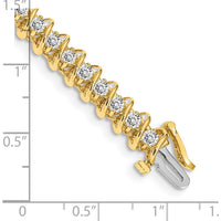 14K Yellow Gold Tennis Bracelet with Round Brilliant Diamonds - 3.31 Carat Total Diamond Weight by Monteluci Fine Jewelry