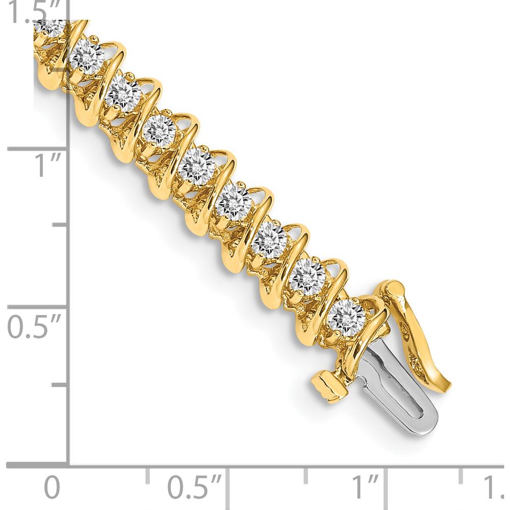 14K Yellow Gold Tennis Bracelet with Round Brilliant Diamonds - 3.31 Carat Total Diamond Weight by Monteluci Fine Jewelry