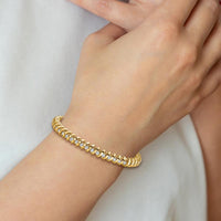 14K Yellow Gold Tennis Bracelet with Round Brilliant Diamonds - 3.31 Carat Total Diamond Weight by Monteluci Fine Jewelry