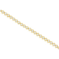14K Yellow Gold Tennis Bracelet with Round Diamonds - 1.1 Carats Total Diamond Weight