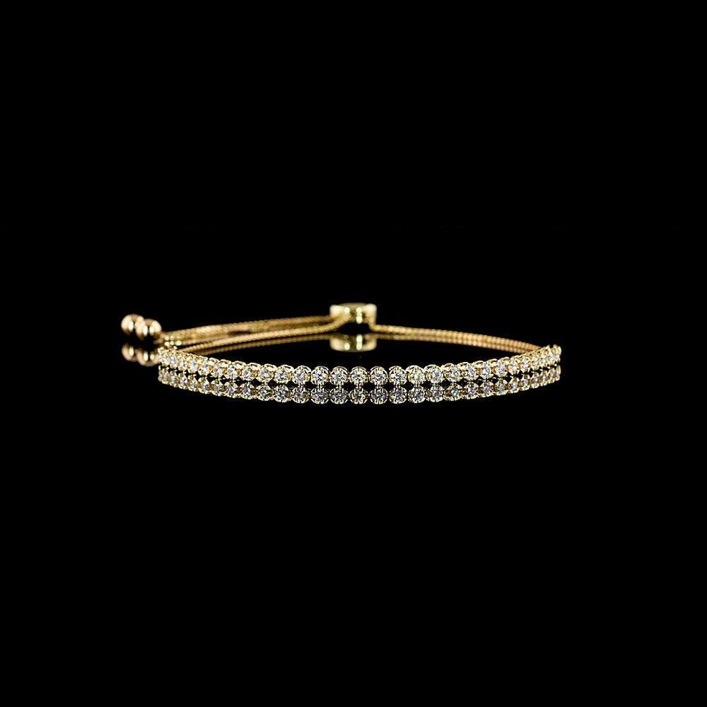 14K Yellow Gold Tennis Bracelet with U-Prong Set Round Lab Diamonds - 0.86 Carat Total Diamond Weight - Covaloro Fine Jewelry