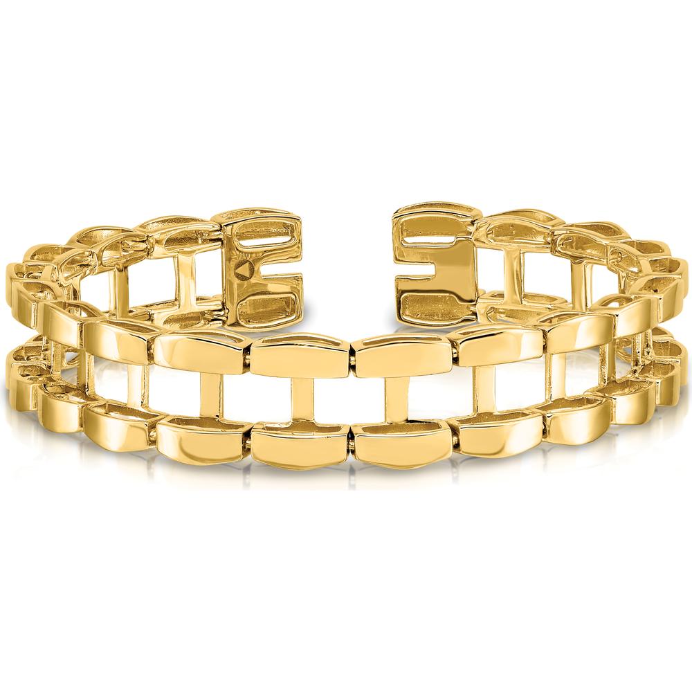 14K Yellow Gold Tennis Jacket Blank - 6.5", 11mm Width by Oro Pregiato