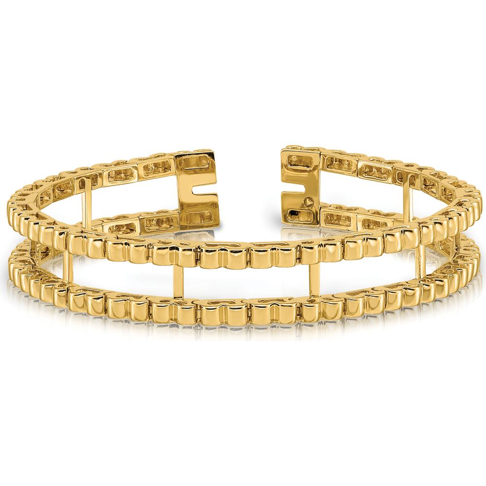 14K Yellow Gold Tennis Jacket Blank Bracelet - 6.5 in Length, 10.5 mm Width by Oro Pregiato