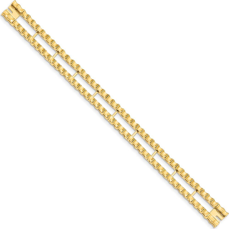 14K Yellow Gold Tennis Jacket Blank Bracelet - 6.5-inch Length, 10.5mm Width by Monteluci Fine Jewelry