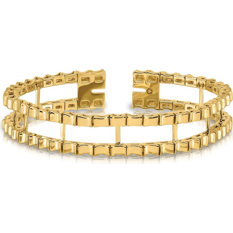 14K Yellow Gold Tennis Jacket Blank Bracelet - 6.5-inch Length, 10.5mm Width by Monteluci Fine Jewelry