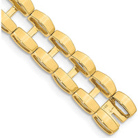 14K Yellow Gold Tennis Jacket Bracelet Blank - 6.5in, 11mm Width, Polished Finish by Oro Pregiato