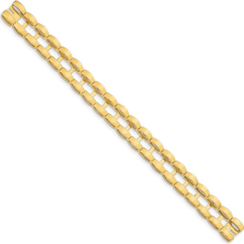 14K Yellow Gold Tennis Jacket Bracelet Blank - 6.5in, 11mm Width, Polished Finish by Oro Pregiato