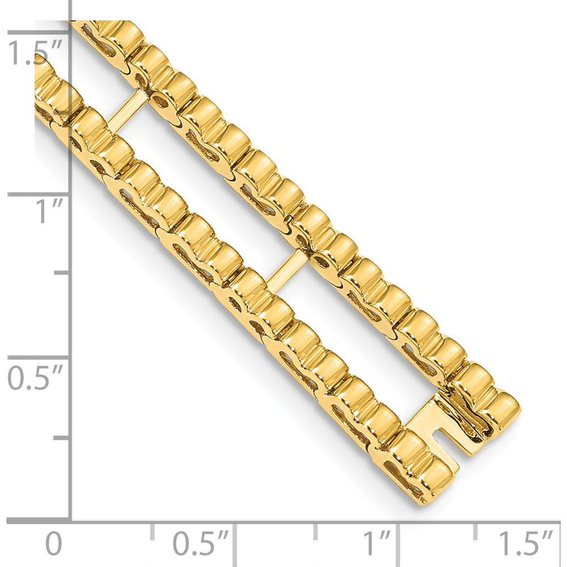 14K Yellow Gold Tennis Jacket Bracelet Mount Blank - 6.5" Length, 10.5mm Width by Monteluci Fine Jewelry