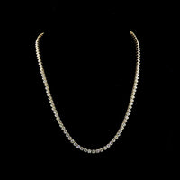 14K Yellow Gold Tennis Necklace with 118 Lab-Grown Round Brilliant Cut Diamonds - 12.87 Carat Total Weight, E-F Color VS1 Clarity - Covaloro Fine Jewelry