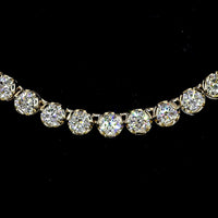 14K Yellow Gold Tennis Necklace with 118 Lab-Grown Round Brilliant Cut Diamonds - 12.87 Carat Total Weight, E-F Color VS1 Clarity - Covaloro Fine Jewelry