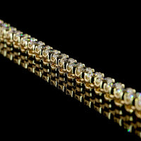 14K Yellow Gold Tennis Necklace with 118 Lab-Grown Round Brilliant Cut Diamonds - 12.87 Carat Total Weight, E-F Color VS1 Clarity - Covaloro Fine Jewelry