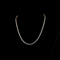 14K Yellow Gold Tennis Necklace with 153 Round Brilliant Lab Diamonds - 9.64 Carat Total Weight, E-F Color VS1 Clarity - Covaloro Fine Jewelry
