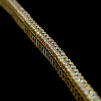 14K Yellow Gold Tennis Necklace with 153 Round Brilliant Lab Diamonds - 9.64 Carat Total Weight, E-F Color VS1 Clarity - Covaloro Fine Jewelry